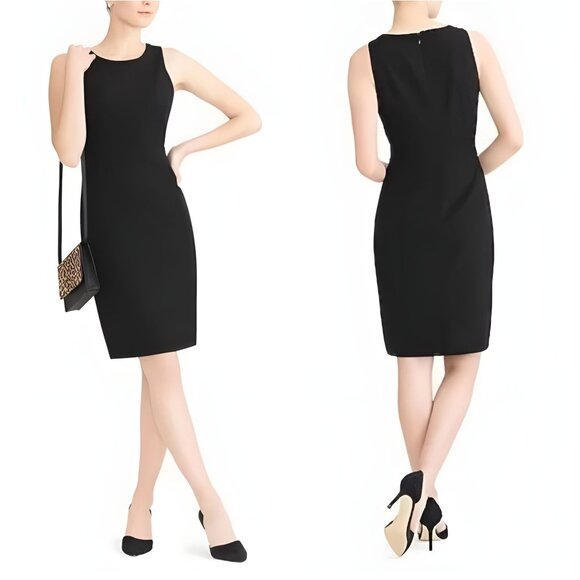 J.Crew Size 4 Black Suiting Lightweight Wool Tailored Sleeveless Sheath Career - Picture 1 of 16